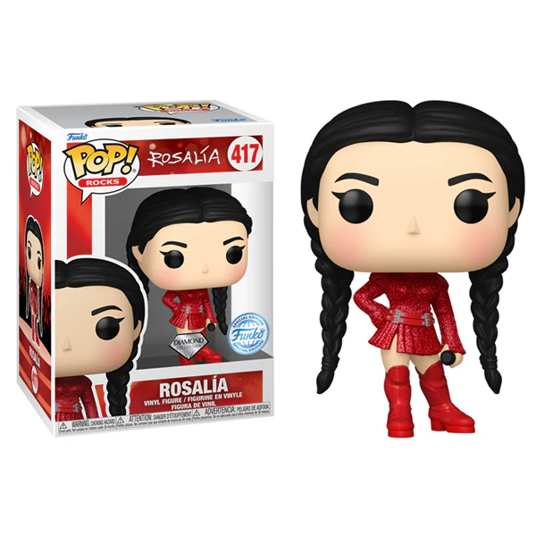 Funko Pop! Rocks: Rosalia (Bizcochito) (Red) (Diamond Glitter) (Special Edition) #417 Vinyl Figure