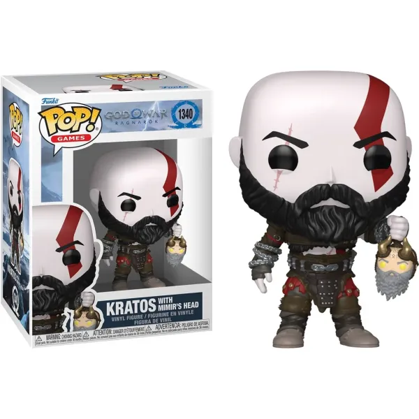 Funko Pop! Games: God of War Ragnarok - Kratos with Mimir’s Head #1340 Vinyl Figure