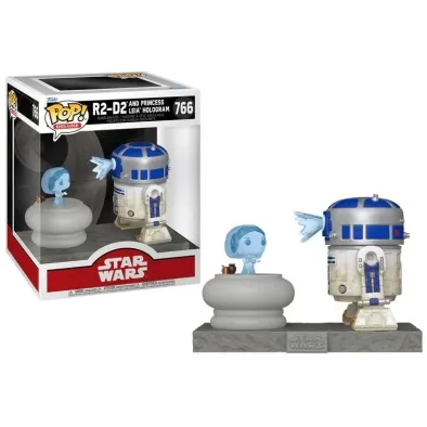 Funko Pop! Deluxe: Star Wars - R2-D2  and Princess Leia Hologram #766 Bobble-Heads Vinyl Figures
