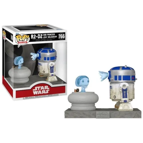 Funko Pop! Deluxe: Star Wars - R2-D2  and Princess Leia Hologram #766 Bobble-Heads Vinyl Figures