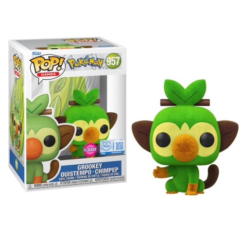 Funko Pop! Games: Pokemon - Grookey (Flocked) (Special Edition) #957 Vinyl Figure