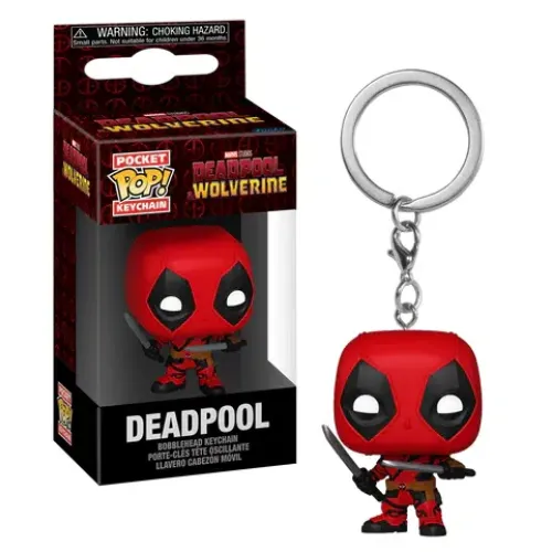 Funko Pocket Pop: Deadpool Wolverine - Deadpool Bobble Head Vinyl Figure Keychain