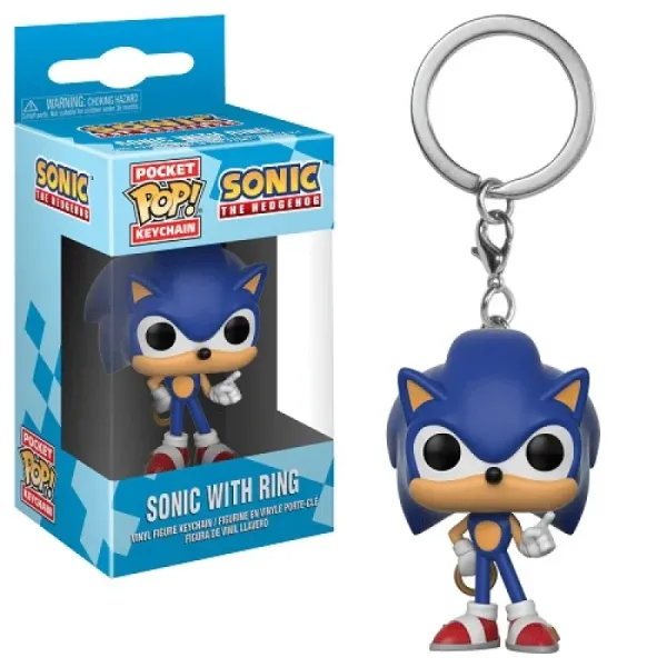 Funko Pocket Pop!: Sonic The Hedgehog - Sonic with Ring Vinyl Figure Keychain Funko Pocket Pop!: Sonic The Hedgehog - Sonic with Ring Vinyl Figure Keychain