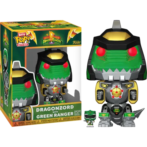 Funko Bitty Pop! Bitty Bots: Power Rangers - Dragon Zord with Green Ranger​ Vinyl Figures
