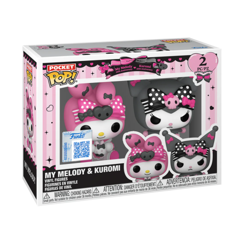 Funko 2-Pack Pocket Pop!: My Melody 50th Anniversary Kuromi 20th Anniversary - My Melody & Kuromi Vinyl Figures