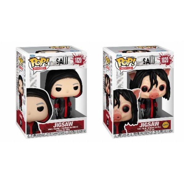 Funko Pop! Movies: Saw (10th Anniversary) - Jigsaw (Killer)* #1820 Vinyl Figure + CHASE Bundle of 2 Funko Pop! Movies: Saw (10th Anniversary) - Jigsaw (Killer)* #1820 Vinyl Figure + CHASE Bundle of 2