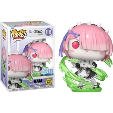Funko Pop! Plus: Re:ZERO - Ram (Wind Magic) (Glows in The Dark) (Special Edition) #2116 Vinyl Figure