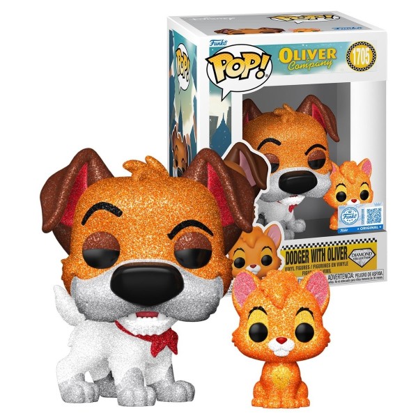 Funko Pop! Disney: Oliver & Company - Dodger with Oliver (Diamond Collection) (Special Edition) #1705 Vinyl Figures