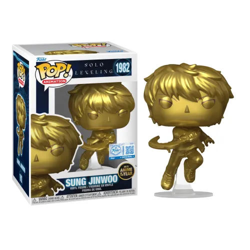 Funko Pop! Animation: Solo Leveling - Sung Jinwoo with Case (Gold) (Anime of The Year) (Special Edition) #1982 Vinyl Figure