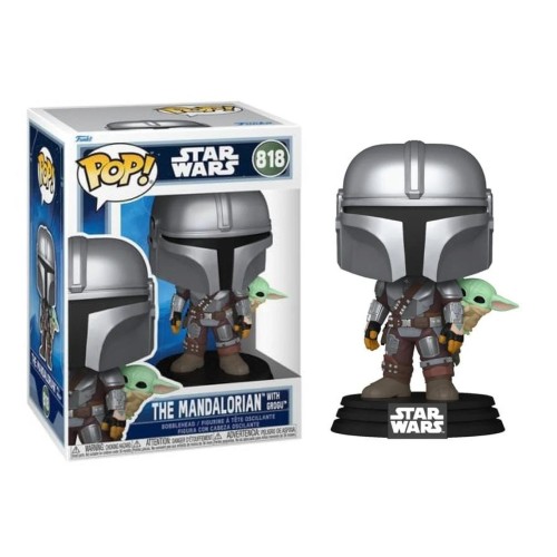 Funko Pop!: Star Wars - The Mandalorian with Grogu #818 Bobble-Head Vinyl Figure