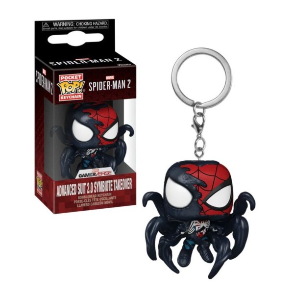 Funko Pocket Pop! Marvel: Spider-Man 2 Gamer Verse - Advanced Suit 2.0 Symbiote Takeover Bobble-Head Vinyl Figure Keychain