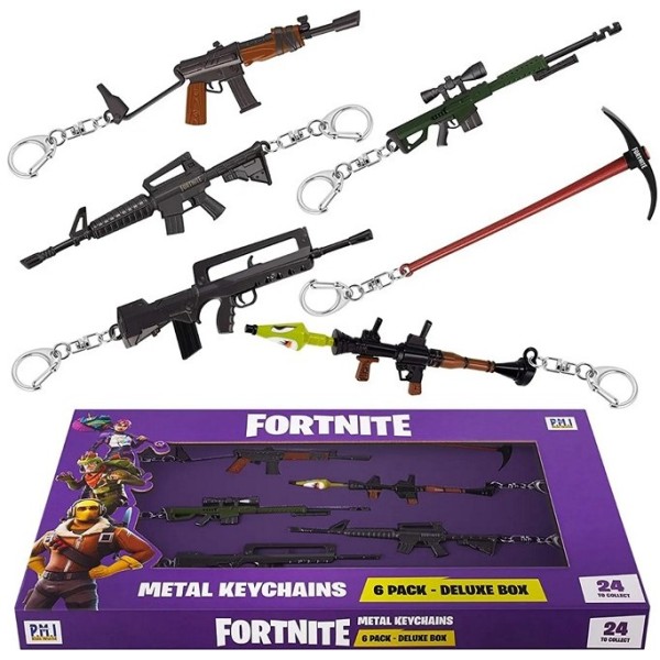 Fortnite Metal Keychains 6-Pack Deluxe Box 20x31cm