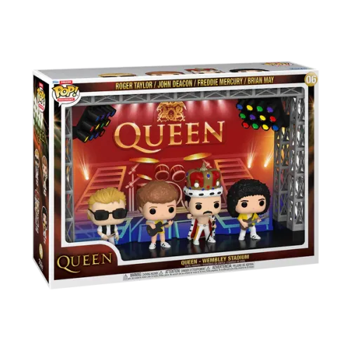 Funko Pop! Moment Deluxe: Queen - Wembley Stadium Roger Taylor/John Deacon/ Freddie Mercury/ Brian May #06 Vinyl Figure
