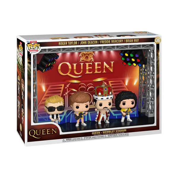 Funko Pop! Moment Deluxe: Queen - Wembley Stadium Roger Taylor/John Deacon/ Freddie Mercury/ Brian May #06 Vinyl Figure