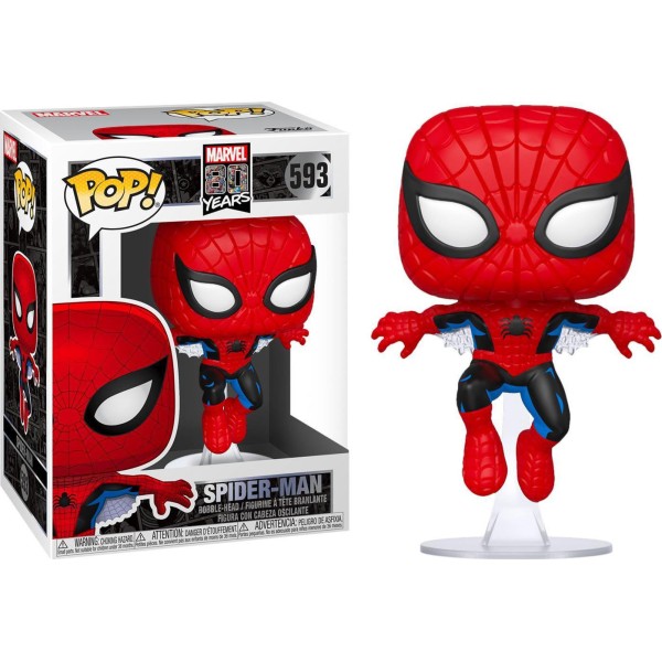 Funko Pop! Marvel 80 Years: Spider-Man (First Appearance) #593 Bobble-Head Vinyl Figure