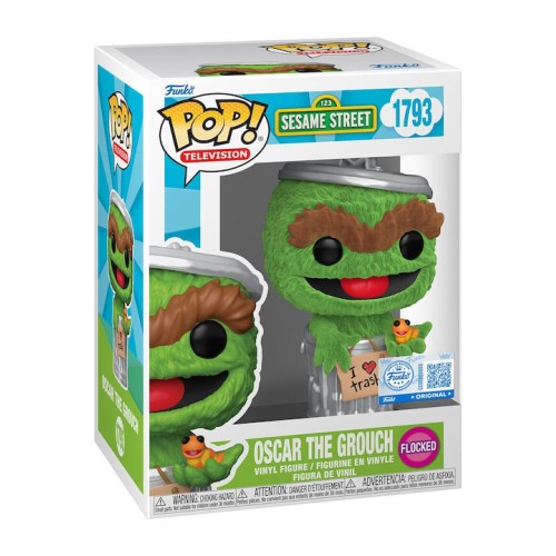 Funko Pop! Television: 123 Sesame Street - Oscar the Grouch (Flocked) (Special Edition) #1793 Vinyl Figure