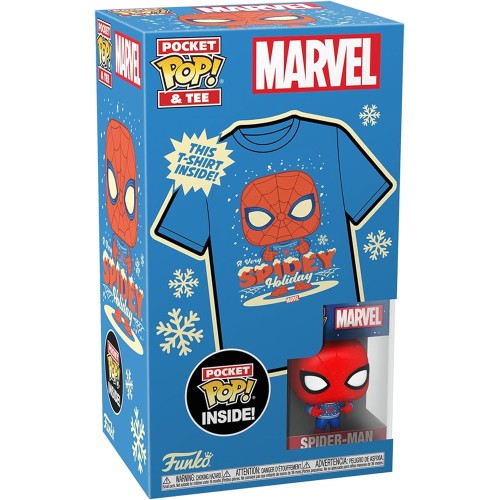 Funko Pocket Pop! & Tee (Child): Marvel - Holiday Spiderman Vinyl Figure & T-Shirt (M)