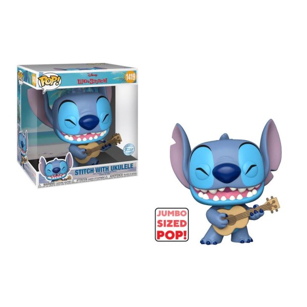 Funko POP! Disney: Lilo & Stitch - Stitch with Ukulele #1419 Jumbosized (Exclusive