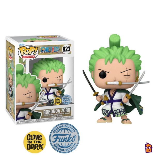 Funko Pop! Animation: One Piece - Roronoa Zoro (Glows in the Dark) (Special Edition) #923 Vinyl Figure