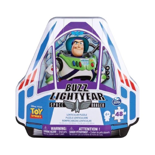 Spin Master - Toy Story Buzz Lightyear Lenticular Puzzle in a Shaped Tin Packaging