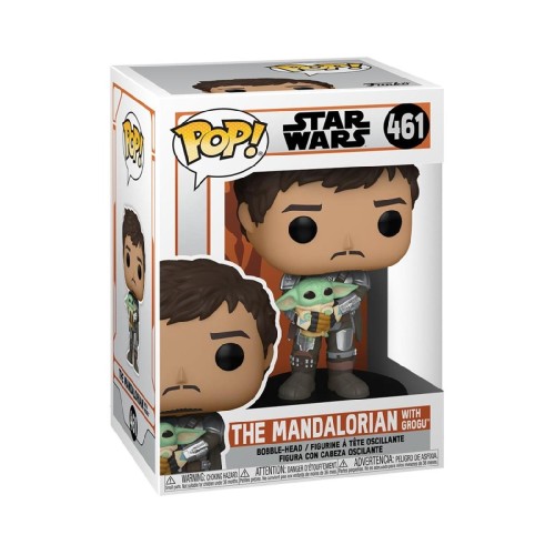 Funko Pop! Disney Star Wars: The Mandalorian - The Mandalorian With Grogu #461 Bobble-Head Vinyl Figure