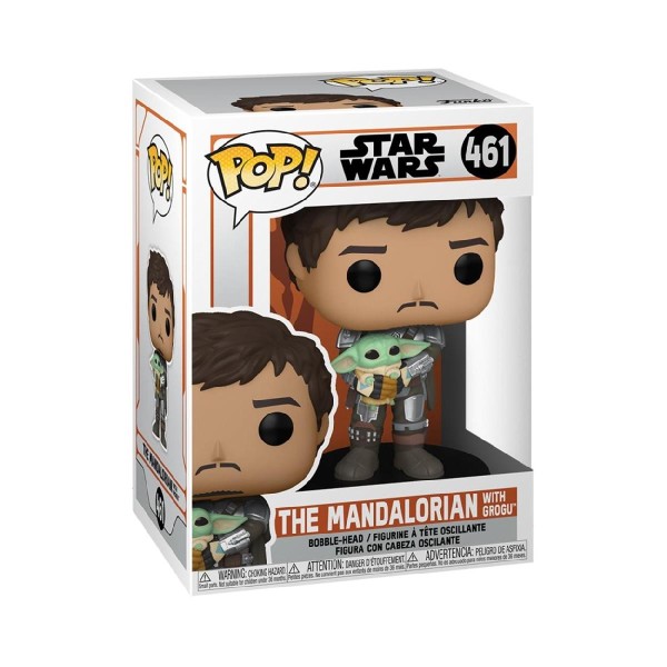 Funko Pop! Disney Star Wars: The Mandalorian - The Mandalorian With Grogu #461 Bobble-Head Vinyl Figure