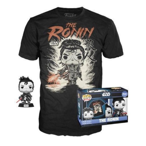 Funko Pop!  Tee (Adult): Disney Star Wars Visions - The Ronin (Special Edition) Bobble-Head Vinyl Figure and T-Shirt (L)