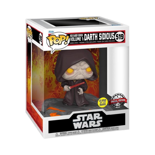 Funko Pop! Deluxe Disney: Star Wars Sith - Red Saber Series Volume 1: Darth Sidious (Glows in the Dark) (Special Edition) #519 Bobble-Head Vinyl Figure Funko Pop! Deluxe Disney: Star Wars Sith - Red Saber Series Volume 1: Darth Sidious (Glows in the Dark) (Special Edition) #519 Bobble-Head Vinyl Figure
