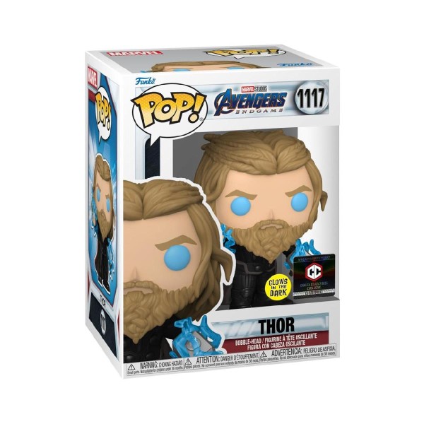 Funko Pop! Marvel Avengers Endgame - Thor* (with Thunder) (Glows in the Dark) (Special Edition) #1117 Bobble-Head Vinyl Figure Funko Pop! Marvel Avengers Endgame - Thor* (with Thunder) (Glows in the Dark) (Special Edition) #1117 Bobble-Head Vinyl Figure