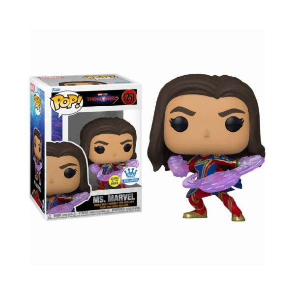 Funko Pop! The Marvels - Ms. Marvel (Glows in the Dark) (Special Edition) #1251 Bobble-Head Vinyl Figure Funko Pop! The Marvels - Ms. Marvel (Glows in the Dark) (Special Edition) #1251 Bobble-Head Vinyl Figure