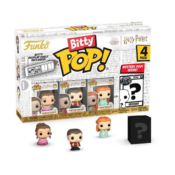 Funko Bitty Pop! 4-Pack: Harry Potter Goblet of Fire - Hermione Granger, Viktor Krum, Ginny Weasley, Mystery Pop! Vinyl Figures Funko Bitty Pop! 4-Pack: Harry Potter Goblet of Fire - Hermione Granger, Viktor Krum, Ginny Weasley, Mystery Pop! Vinyl Figures