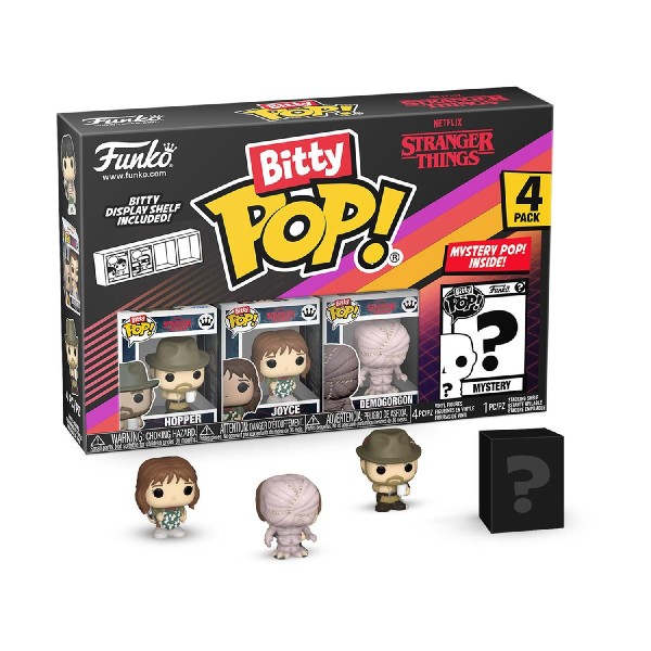 Funko Bitty Pop! 4-Pack: Stranger Things - Hopper, Joyce, Demogorgon, Mystery Pop! Vinyl Figures Funko Bitty Pop! 4-Pack: Stranger Things - Hopper, Joyce, Demogorgon, Mystery Pop! Vinyl Figures