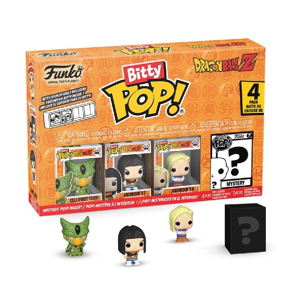 Funko Bitty Pop! 4-Pack: Dragon Ball Z- Cell (First Form), Android 17, Android 18, Mystery Pop! Vinyl Figures Funko Bitty Pop! 4-Pack: Dragon Ball Z- Cell (First Form), Android 17, Android 18, Mystery Pop! Vinyl Figures