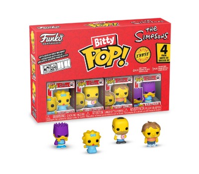 Funko Bitty Pop! 4-Pack: The Simpsons - Maggie Simpson, Homer Simpson, Barney Gumble, Bartman Vinyl Figures