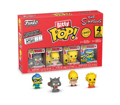 Funko Bitty Pop! 4-Pack: The Simpsons - Scratchy, Grampa Simpson, Lisa Simpson, Fallout Boy Vinyl Figures