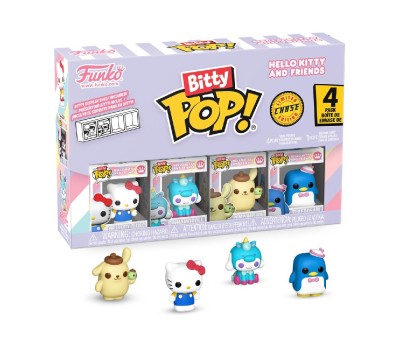 Funko Bitty Pop! 4-Pack: Hello Kitty and Friends - Hello Kitty (Classic), Cinnamoroll, Pompompurin, Tuxedosam Vinyl Figures