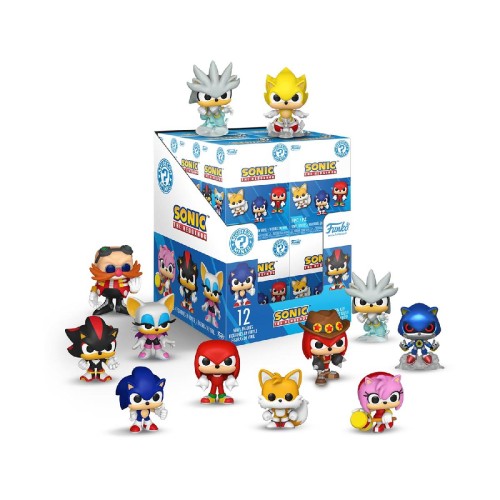 Funko Mystery Minis: Sonic The Hedgehog - Sonic, Tails, Amy, Knuckles, Shadow, Metal Sonic, Dr. Eggman, Silver, Rouge, Treasure Hunter Knuckles, Silver (Glows), Super Sonic (Glows) (Blind Box/Random) Vinyl Figures