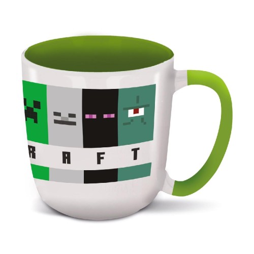 Stor:  Minecraft Squared Pattern - Young Adult Ceramic Elite Mug In Gift Box (385ml) (75618)