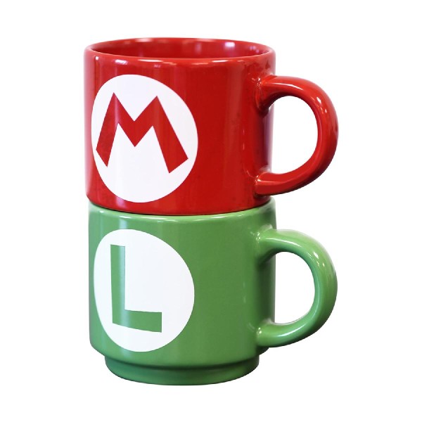 Pyramid Nintendo: Super Mario (Mario Luigi Initial) - Stackable Mugs Set (GP86738)