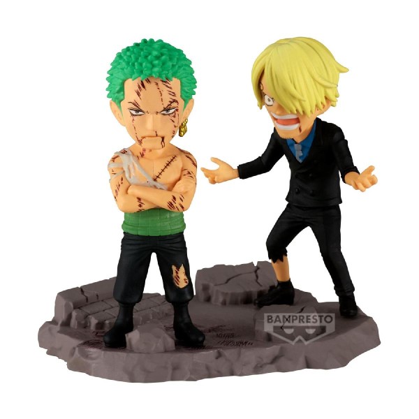 Banpresto World Collectable Figure Log Stories: One Piece - Roronoa Zoro & Sanji Figures (8cm) (29523)