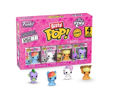 Funko Bitty Pop! 4-Pack: My Little Pony - Rainbow Dash, Sweetie Belle, Applejack, Spike Vinyl Figures