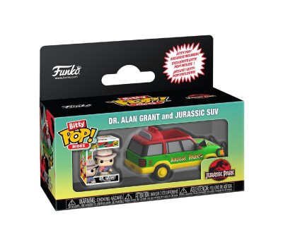 Funko Bitty Pop! Rides: Jurassic Park -  Dr. Alan Grant with Jurassic SUV Vinyl Figures