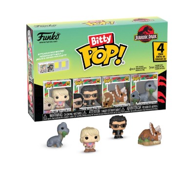 Funko Bitty Pop! 4-Pack: Jurassic Park - Ellie Sattler, Ian Malcolm, Triceratops, Brachiosaurus Vinyl Figures