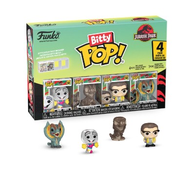 Funko Bitty Pop! 4-Pack: Jurassic Park - Mr. DNA, Dilophosaurus Fossil, Dennis Nedry, Dilophosaurus Vinyl Figures