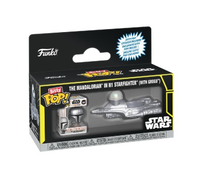 Funko Bitty Pop! Rides: Star Wars - The Mandalorian in N1 Starfighter (with Grogu) Vinyl Figures
