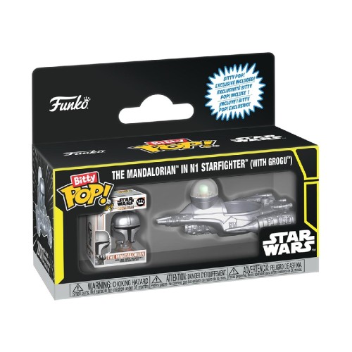 Funko Bitty Pop! Rides: Star Wars - The Mandalorian in N1 Starfighter (with Grogu) Vinyl Figures