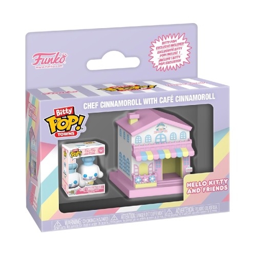 Funko Bitty Pop! Towns: Hello Kitty and Friends - Chef Cinnamoroll with Café Cinnamoroll Vinyl Figures